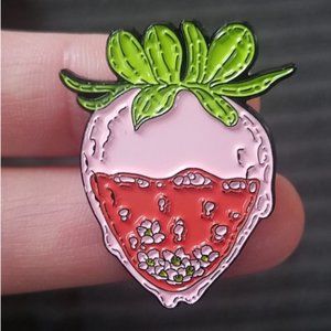 *2 for $13* Creative Floral Strawberry Enamel Pin
